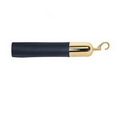 6' Dark Blue Naugahyde Rope W/ Polished Brass Snap Hooks